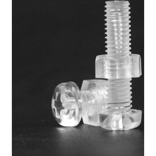 M2 M3 M6 M5 M8 Transparent Round Head Plastic Aleck PC Screw Nut