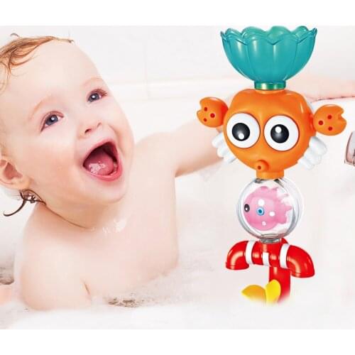 Cartoon Crab Splash Toy Suction Cup Water Spray Bath Toy Bathroom Sprinkler игрушки для детей детские игрушки игрушки для ванной