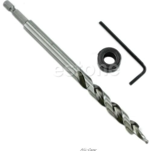 1/4" Hex Twist Step Drills Bits Set for Kreg Pocket Hole Drill Jig Guide 3/8"