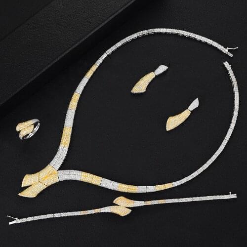 GODKI New trendy Wedding Necklace Earring Set For Women Accessories Full Cubic Zircon Bridal Jewelry Sets pendientes mujer moda