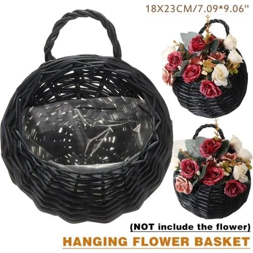 Wall Hanging Planter Plant Flower Pot Handmade Rattan Basket For Bedroom Storage Baskets Home Decoration