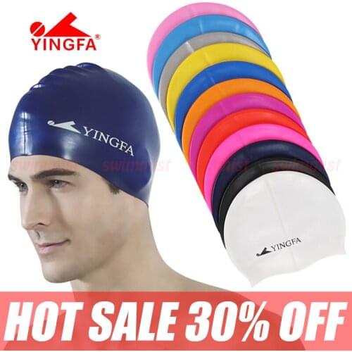 NEW YINGFA ADULT UNISEX PROFESSIONAL SILICONE HIGH-QUALITY PURE COLOR SWIMMING CAP FOR COMPETITION TRAINING RACING MENS WOMENS