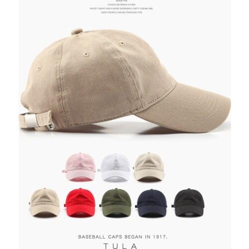 Solid Unisex Wash Cotton Baseball Cap for Men Women Summer Casual Snapback Hat Street Style Hip Hop Hats Outdoor Dad Hats
