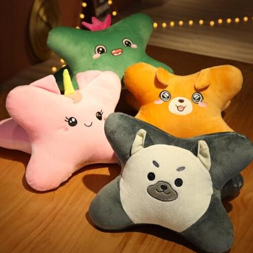 Starfish Plush Nap Pillows Office Desk Rest Stuffed Chair Seat Back Cushion Neck Pillow Cartoon Animal Sofa Bedroom Decoration
