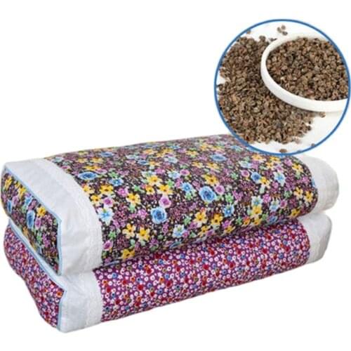 Pillow Cotton Buckwheat Husk Pillow Neck Care Pillow Korean Pastoral Small Floral Nap Cervical Adult Neck Care