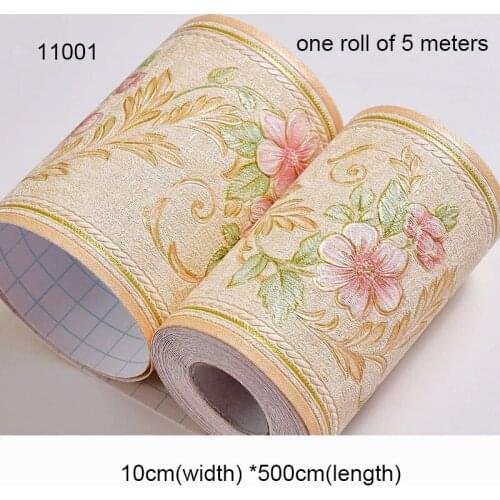 3D Embossing Baseboard Waist line Self-adhesive Wall Sticker PVC door frame living room restaurant Bedroom Home Decoration Decal