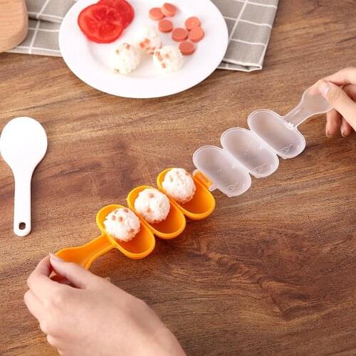 Brand New DIY Mini Rice Ball Tool Sushi Maker Lovely Expression Rice Ball Shaker with Rice Paddle Children Lunch Make