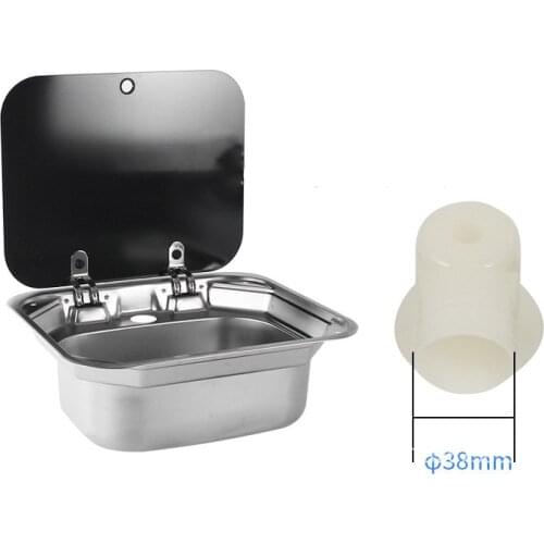 TOPWELLRV RV Accessories Single Bowl Stainless Steel Kitchen Sink for Camper Caravan Motorhome