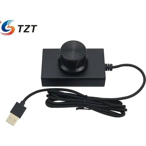 TZT PC Speaker USB Volume Control Knob Switch Lossless Sound Quality (Top LED)
