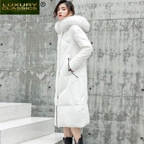 Down Duck 80% White Jacket 2021 Women Winter Jacket Long Thick Coat for Women Hooded Down Parka Warm Female Clothes 6821