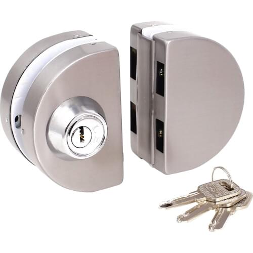 Entry Gate 10-12mm Glass Swing Push Sliding Door Lock with Keys