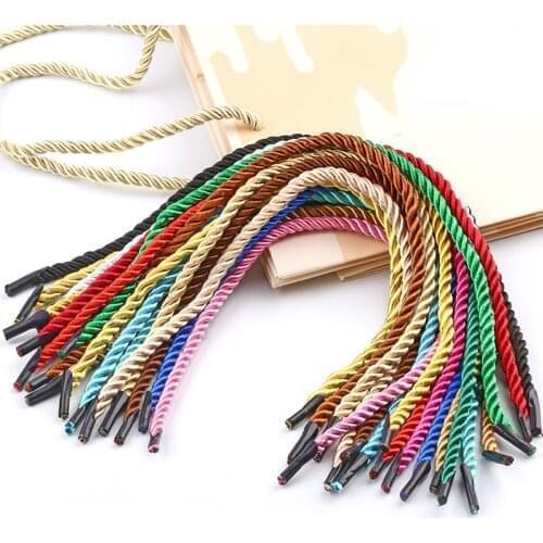 25pcs 3-Shares Twisted Polyester Cords 35cm Bag Gift Wine Box Handle Replacement DIY Craft Braided Decoration Rope New Style