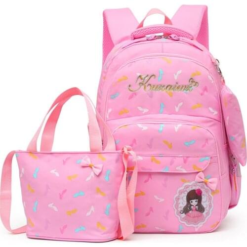 3pcs/set Children School Bags For Teenagers Girls Sweet Rucksack School Backpacks Kids Travel Cute Backpack Mochila Escolar