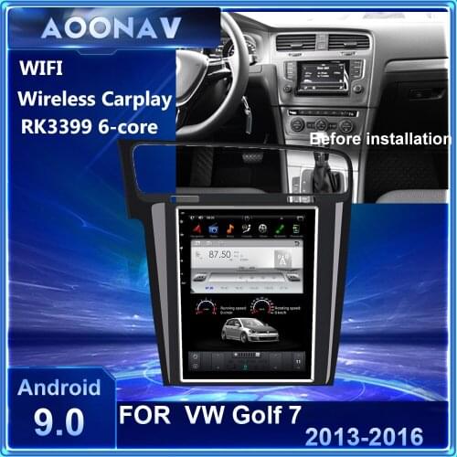 Android car radio For Volkswagen VW Golf 7 2012 2013 2014 2015 2016 car multimedia player Tesla screen built in carplay
