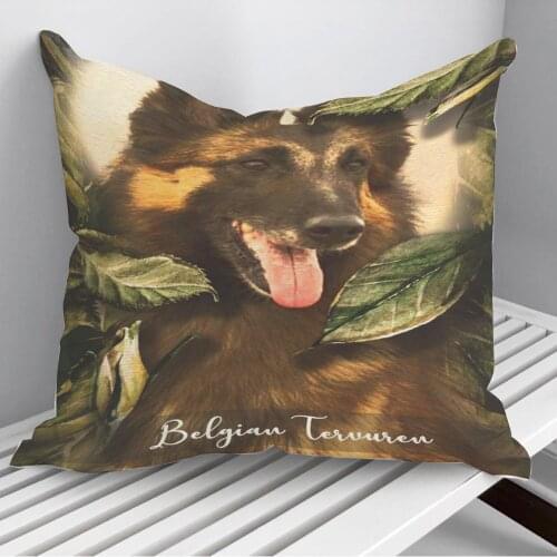 Belgian Tervuren Throw Pillows Cushion Cover On Sofa Home Decor 45*45cm 40*40cm Gift Pillowcase Cojines Dropshipping