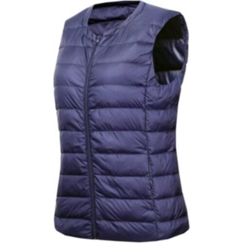 Brand 3XL Large Size Autumn Waistcoat Womens Warm Vest Ultra Light Down Vest Women Portable Sleeveless Winter Warm Liner