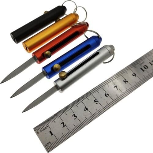 All Metal Aluminum Handle Sliding Blade Unpacking Keychain EDC Mini Knife Self-defense Portable Pocket Knife Folding Knife