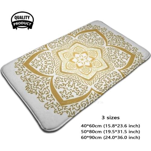 Flower Mandala 3D Household Goods Mat Rug Carpet Cushion Mandala Flower Gold Golden Beautiful Original Gorgeous Luxury Ele