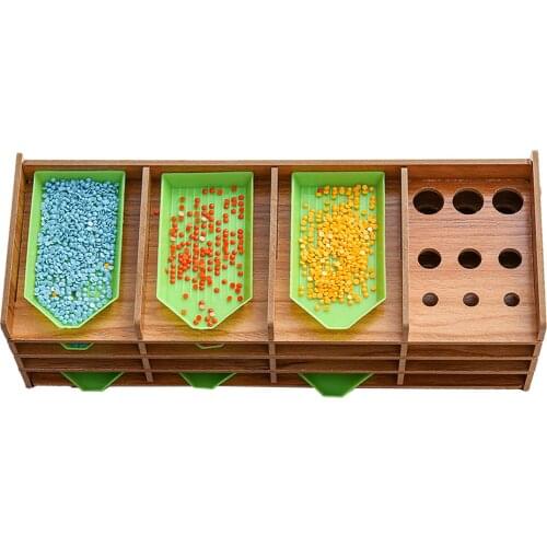 Wooden Diamond Painting Tray Organizer 15-Grid Point Drill Holder 5D Diamond Painting Tools Diamond Embroidery Storage Pleasant