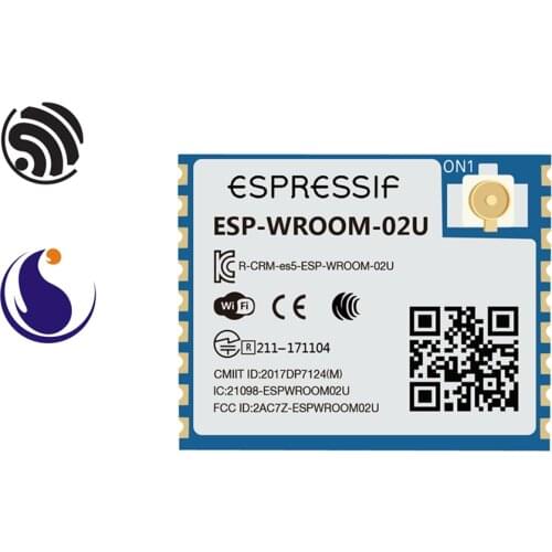 ESP-WROOM-02U Espressif Systems SoC Single-core 2.4 GHz Wi-Fi module ESP8266EX Chip AIoT Smart home Internet of things