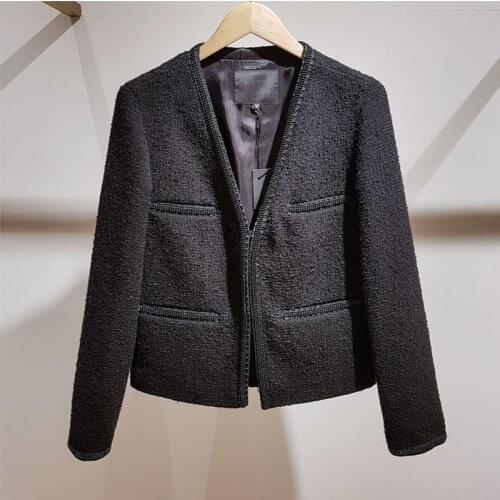 Patads French womens clothing autumn and winter small fragrance elegant tweed coat Varsovie