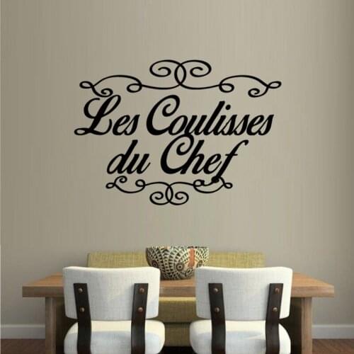 French chef Art Sticker Restaurant Kitchen Removable Vinyl Wall Stickers DIY Home Decor Waterproof Wallpaper JG1572