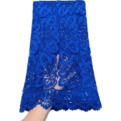 Hot Sale French Lace Fabric 5 Yards Nigeria Lace Fabric With Sequins High Quality African Tulle Lace Fabric For Wedding Party