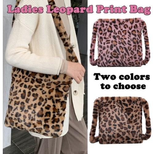Womens Winter Faux Fur Clutch Bag Fashion Leopard Wallet Ladies Edema Mesh Bag Bolsa Femme Suede Handbag Ladies Tote Bag