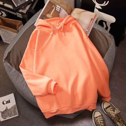 Korean Hoodies Women 2020 Harajuku Casual Tops Autumn Winter Long Sleeves Solid Sweatshirt Oversized Plus Size Sudadera Mujer