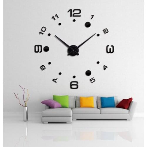New fashion diy home decoration wall stickers mirror effect Europe style still life quartz living room Affordable wall clock