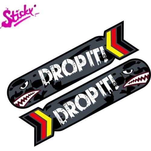 STICKY 2pcs Personality Motorcycle Helmet Decal DROPIT Shak Cartoon Reflective Car Sticker Decal Decor Laptop Trunk Sticker