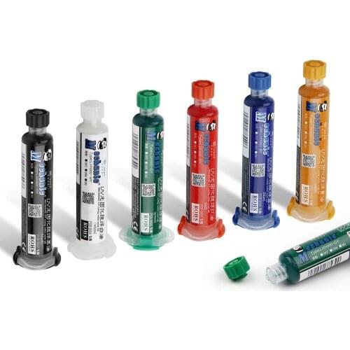 MECHANIC 10cc 6 Colors UV Curing Solder Mask Ink Welding Oil BGA PCB Paint Prevent Corrosive Arcing Soldering Paste Weld Flux