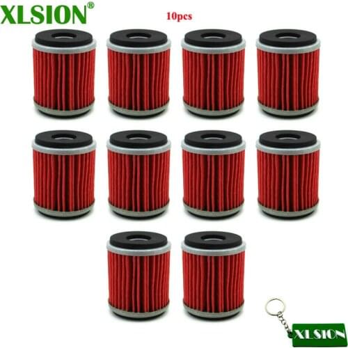 XLSION 10pcs Oil Filter For Yamaha YBR250 YZ250 WR250F WR YZ 450F YFZ 450 450R 450W 450X