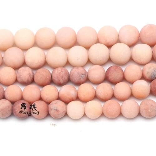Matte Natural Pink Aventurine Round Stone Loose Beads 4-12mm Pick Size Frosted Beads For Jewelry Making DIY Bracelet Accessories