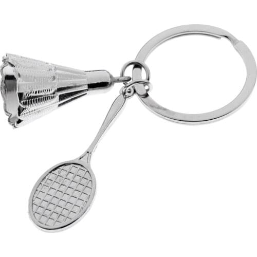 Mini Badminton Racket / Racquet and Shuttlecock Keychain Keyring Pendant