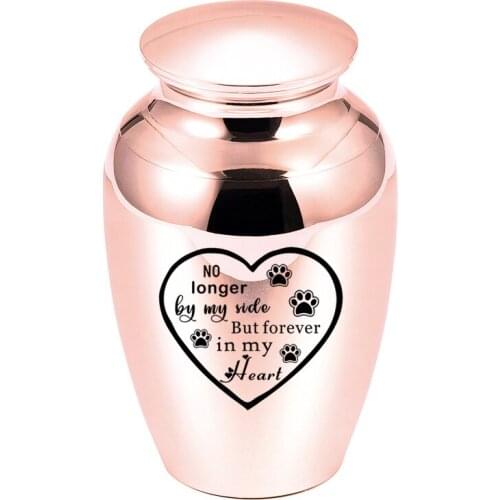 Fashion Small Cremation Jar Jewelry Cat Dog Pet Paw Keepsake Funeral Urns for Ashes - No Longer By My Side Forever in My Heart