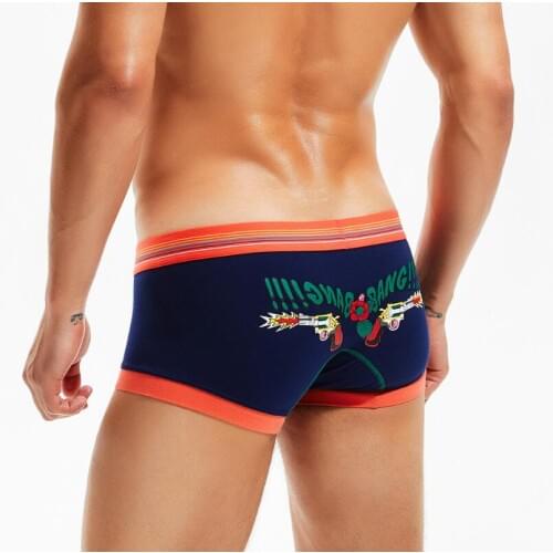 New SEOBEAN Mens boxer underwear Cotton low-waist sexy slim shorts boxer male underwear
