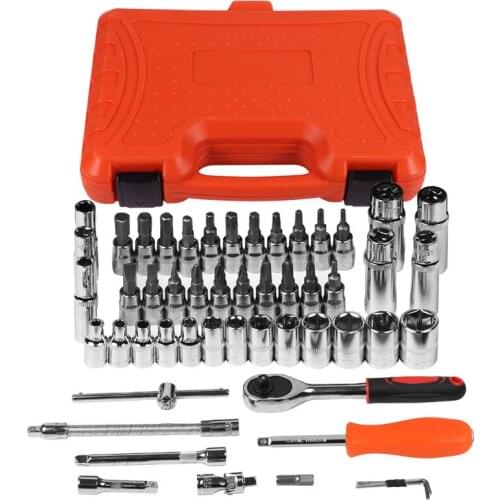 53pcs Combination Tool Wrench Set Car Repair Tool Sets Batch Head Ratchet Pawl Socket Spanner Screwdriver Socket Set