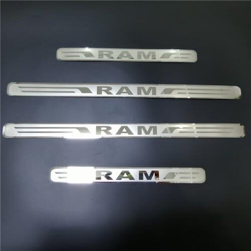 For Dodge RAM 2016-2020 2021 Door Sill Scuff Plate Trim Stainless Steel Welcome Pedal Entry Guards Protectors Car Accessories 4x