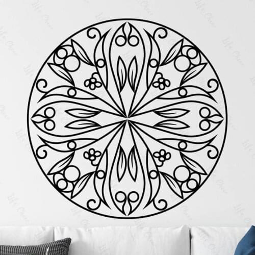 New Mandala Flower Personality Creative Living Room Bedroom Home Decoration Mural Yoga Wallpaper Removable Vinyl Wall Stickers