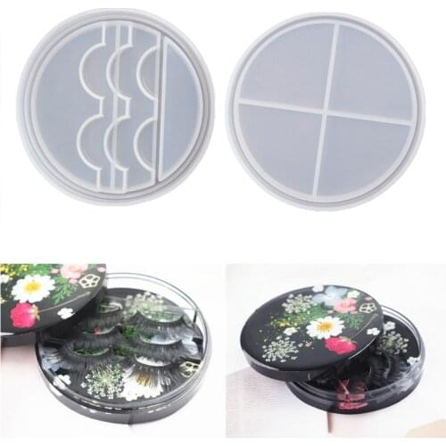 Eyelashes Display Tray Resin Silicone Mold Eyelashes Storage Box Case Holder Cosmetic Care Container Epoxy Resin Mold