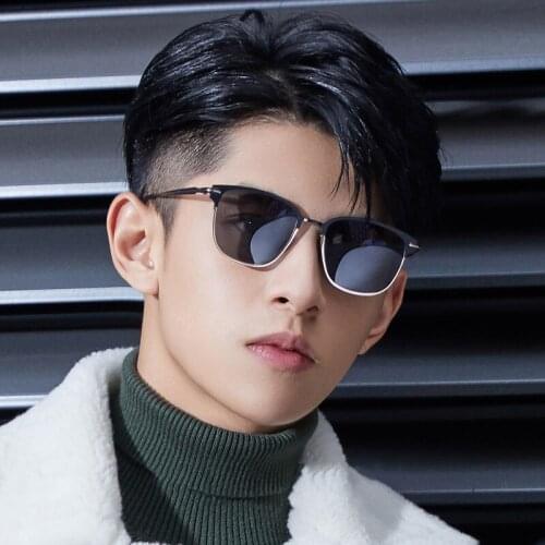 Polarized Men Sunglasses Driving Square Sun Glasses for Male Metal Frames TAC Lens Oversized Man Glasses Black Anti-glare Uv400