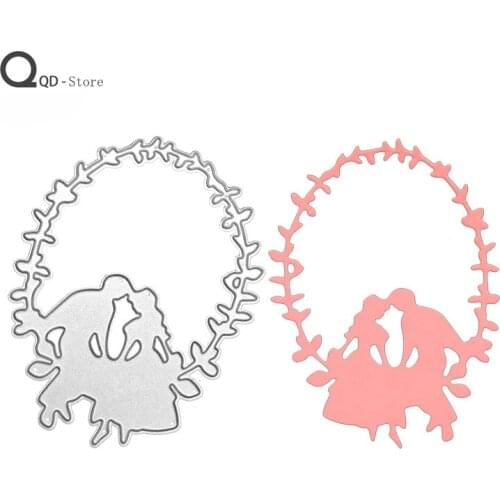 Scrapbook Cutting Dies DIY Carbon Steel Childrens Educational Embossing Valentines Day Couple Metal Cutting Dies 2021 New Dies