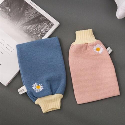 Shower Spa Exfoliator Two-Sided Bath Glove daisy Body Cleaning Skin Bath Massage Sponge Scrub Mitt Rub Dead Skin Removal Peeling