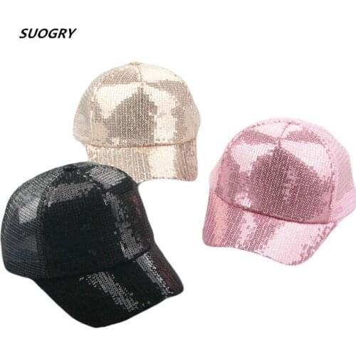 SUOGRY New Summer Children Sequins Cap Baseball Cap Girls Children Adjustable SnapBack Casquette