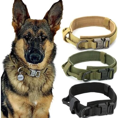 Military Tactical Dog Collar German Shepard Medium Large Dog Collars For Walking Training Duarable Dog Collar Control Handle