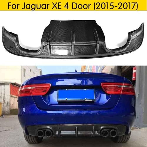 Carbon Fiber Racing Rear Diffuser For Jaguar XE Sedan 4-Door Bumper Lip 2015 2016 2017 Bodykits Apron Guard Plate