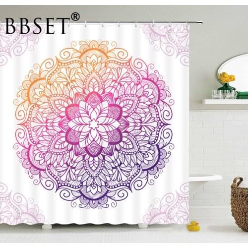 Flower Shower Curtain Geometric Figures That Make Up Flower Shapes Pattern Waterproof Multi-size Douchegordijn Bathroom Decor