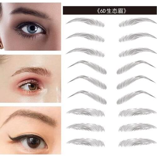 10 Pairs New 3d Eyebrow Stickers Bionic Tattoo Eyebrows Waterproof Lasting Eye Brow Stickers Make Up Cosmetic