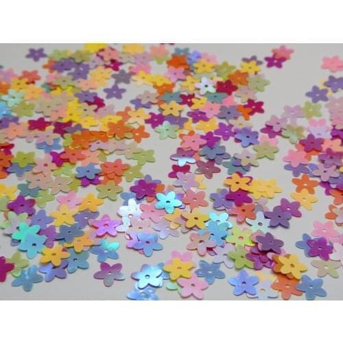 2000 Mixed Color AB 10mm Flowers Loose sequins Paillettes Sewing Wedding Craft